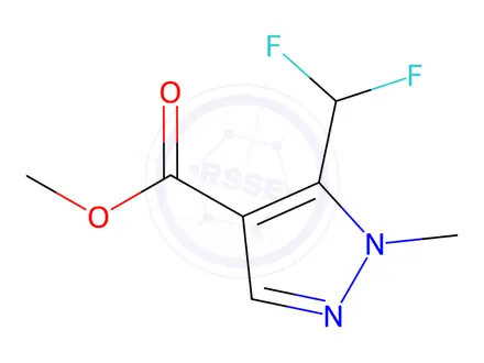 Chemical structure of Methyl 5-(difluoromethyl)-1-methyl-1H-pyrazole-4-carboxylate