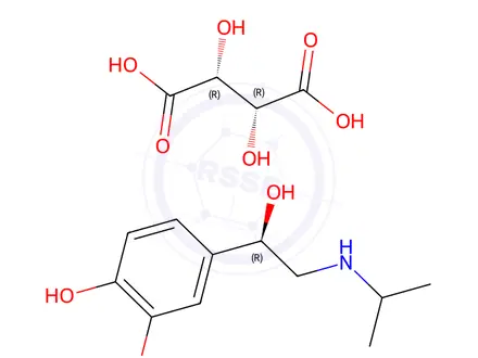 Chemical structure of (-)-Isoproterenol (+)-Bitartrate Salt