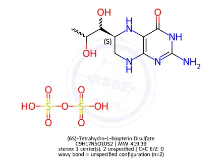 Chemical structure of (6S)-Tetrahydro-L-biopterin Disulfate