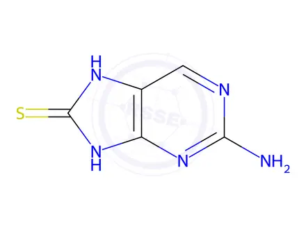 Chemical structure of 2-Amino-7,9-dihydro-8H-purine-8-thione