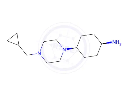 Chemical structure of (1S,4S)-4-(4-(cyclopropylmethyl)piperazin-1-yl)cyclohexanamine