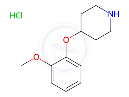 Chemical structure of 4-(2-Methoxyphenoxy)piperidine hydrochloride
