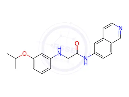 Chemical structure of 2-((3-Isopropoxyphenyl)amino)-N-(isoquinolin-6-yl)acetamide