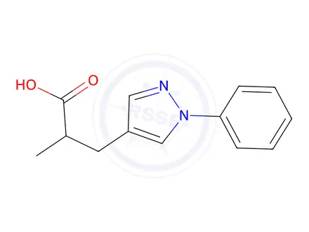 Chemical structure of 2-Methyl-3-(1-phenyl-1h-pyrazol-4-yl)propanoic acid