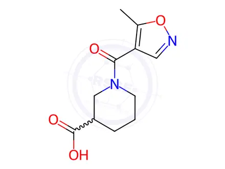 Chemical structure of 1-[(5-Methylisoxazol-4-YL)carbonyl]piperidine-3-carboxylic acid