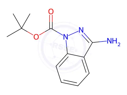 Chemical structure of tert-Butyl 3-amino-1H-indazole-1-carboxylate
