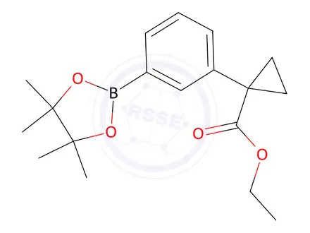 Chemical structure of Ethyl 1-(3-(4,4,5,5-tetramethyl-1,3,2-dioxaborolan-2-yl)phenyl)cyclopropane-1-carboxylate