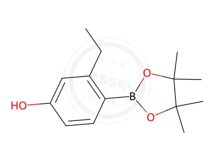 Chemical structure of 3-Ethyl-4-(4,4,5,5-tetramethyl-1,3,2-dioxaborolan-2-yl)phenol