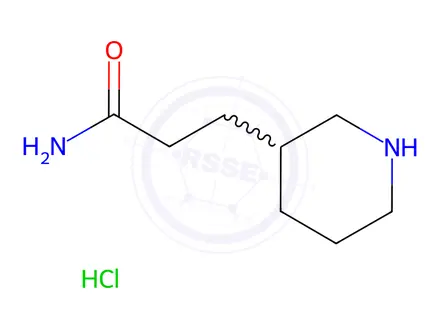 Chemical structure of 3-(Piperidin-3-yl)propanamide hydrochloride