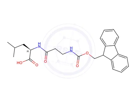 Chemical structure of Fmoc-Beta-Ala-D-Leu-OH
