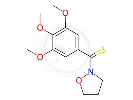 Chemical structure of 2-(3,4,5-Trimethoxythiobenzoyl)isoxazolidine