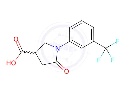Chemical structure of 5-Oxo-1-[3-(trifluoromethyl)phenyl]pyrrolidine-3-carboxylic Acid