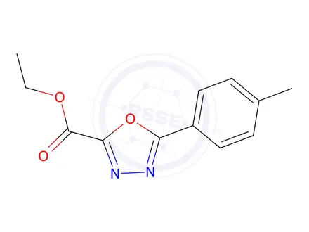 Chemical structure of ethyl 5-(p-tolyl)-1,3,4-oxadiazole-2-carboxylate