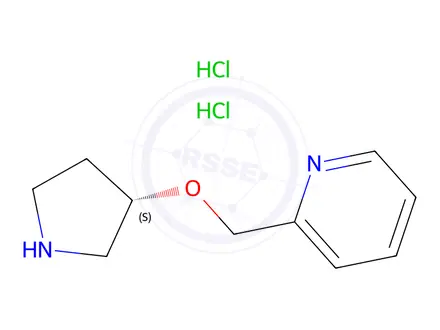 Chemical structure of (S)-2-((Pyrrolidin-3-yloxy)methyl)pyridine dihydrochloride