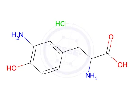 Chemical structure of 2-Amino-3-(3-amino-4-hydroxyphenyl)propanoic acid dihydrochloride