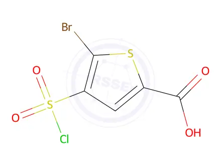 Chemical structure of 5-Bromo-4-(chlorosulfonyl)thiophene-2-carboxylic Acid