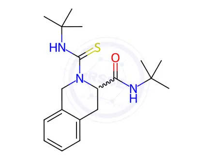 Chemical structure of N-tert-Butyl-2-(tert-butylcarbamothioyl)-1,2,3,4-tetrahydroisoquinoline-3-carboxamide