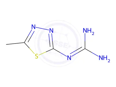 Chemical structure of Guanidine, (5-methyl-1,3,4-thiadiazol-2-yl)-(9CI)