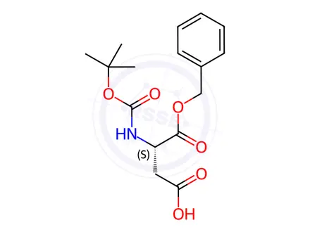 Chemical structure of N-tert-Butoxycarbonyl-L-aspartic Acid α-Benzyl Ester