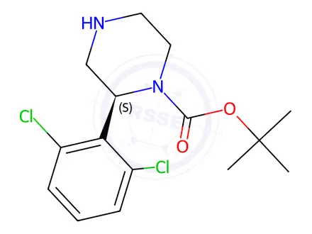 Chemical structure of tert-Butyl (S)-2-(2,6-dichlorophenyl)piperazine-1-carboxylate