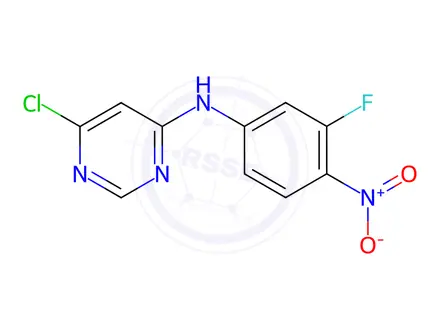 Chemical structure of 6-Chloro-N-(3-fluoro-4-nitrophenyl)pyrimidin-4-amine