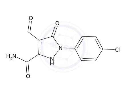 Chemical structure of 1-(4-Chlorophenyl)-4-formyl-5-hydroxy-1H-pyrazole-3-carboxamide