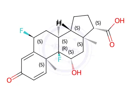 Chemical structure of 17α,21-Dideoxy-6α,9α-Difluoroprednisolone