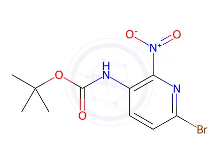 Chemical structure of tert-Butyl (6-bromo-2-nitropyridin-3-yl)carbamate
