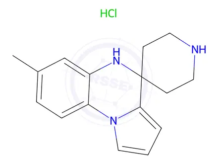 Chemical structure of 7'-Methyl-5'H-spiro[piperidine-4,4'-pyrrolo[1,2-a]quinoxaline] hydrochloride