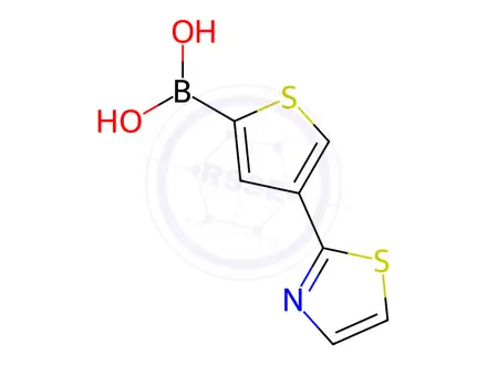 Chemical structure of (4-(Thiazol-2-yl)thiophen-2-yl)boronic acid