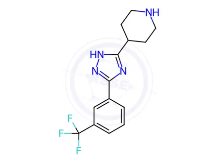 Chemical structure of 4-(3-(3-(Trifluoromethyl)phenyl)-1H-1,2,4-triazol-5-yl)piperidine