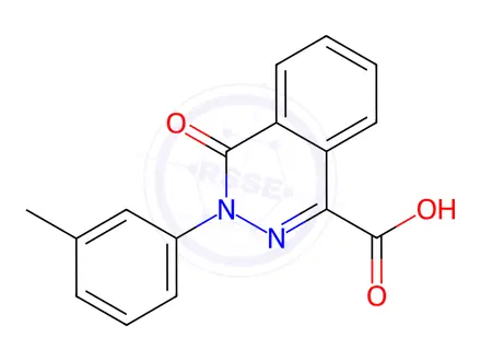Chemical structure of 4-Oxo-3-(m-tolyl)-3,4-dihydrophthalazine-1-carboxylic acid