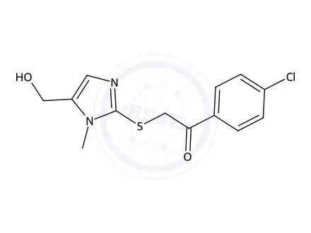 Chemical structure of 1-(4-Chlorophenyl)-2-((5-(hydroxymethyl)-1-methyl-1H-imidazol-2-yl)thio)ethan-1-one