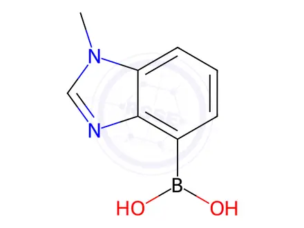 Chemical structure of (1-methyl-1H-1,3-benzodiazol-4-yl)boronic acid