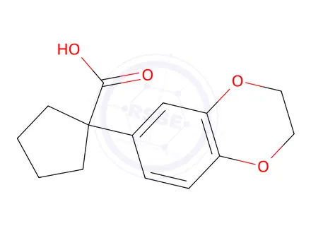 Chemical structure of 1-(2,3-Dihydro-1,4-benzodioxin-6-yl)cyclopentane-1-carboxylic Acid
