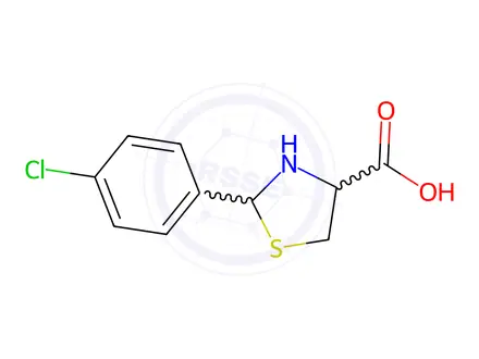 Chemical structure of 2-(4-CHLORO-PHENYL)-THIAZOLIDINE-4-CARBOXYLIC ACID