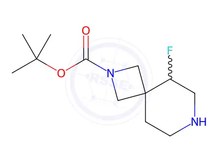 Chemical structure of tert-Butyl 5-fluoro-2,7-diazaspiro[3.5]nonane-2-carboxylate