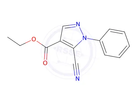 Chemical structure of Ethyl 5-cyano-1-phenyl-1H-pyrazole-4-carboxylate