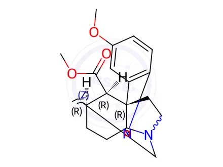 Chemical structure of 10-Methoxy-1-methyl-2,4(1H)-cyclo-3,4-secoakuammilan-17-oic acid methyl ester