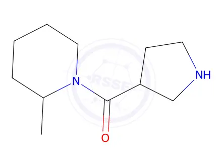 Chemical structure of 2-Methyl-1-(pyrrolidine-3-carbonyl)piperidine