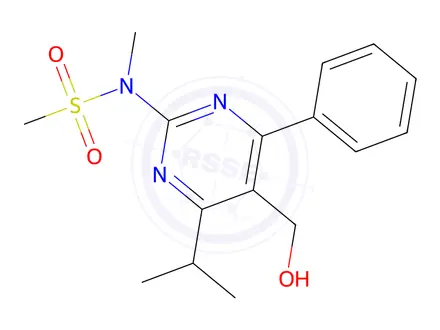 Chemical structure of N-(5-(hydroxymethyl)-4-isopropyl-6-phenylpyrimidin-2-yl)-N-methylmethanesulfonamide