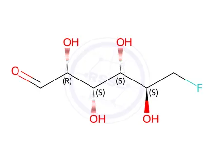 Chemical structure of 6-Deoxy-6-fluoro-D-glucose