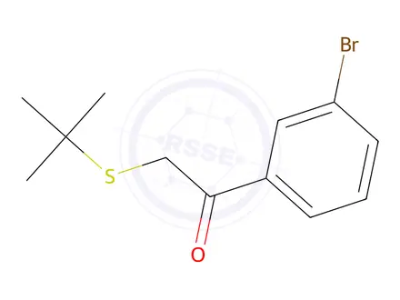 Chemical structure of 1-(3-Bromophenyl)-2-(tert-butylthio)ethan-1-one