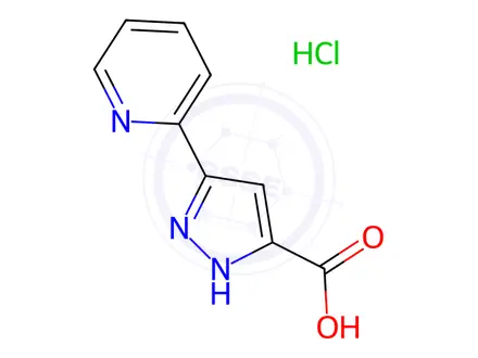 Chemical structure of 3-(Pyridin-2-yl)-1h-pyrazole-5-carboxylic acid hydrochloride