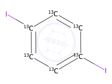 Chemical structure of 1,4-Diiodobenzene-13C6