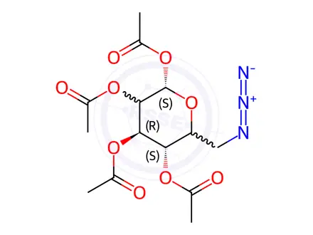 Chemical structure of 1,2,3,4-tetra-O-acetyl-6-azido-6-deoxy-D-galactose