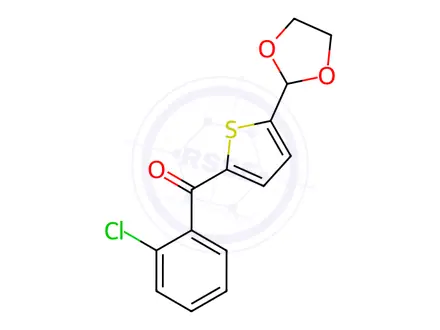 Chemical structure of (5-(1,3-Dioxolan-2-yl)thiophen-2-yl)(2-chlorophenyl)methanone