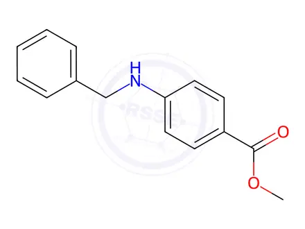 Chemical structure of Benzoic acid, 4-[(phenylmethyl)amino]-, methyl ester