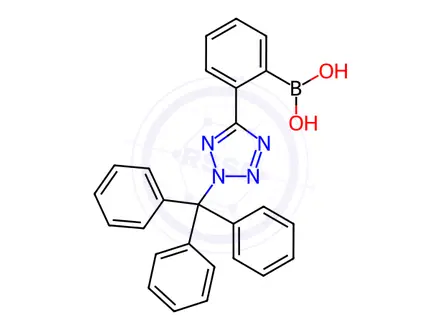 Chemical structure of 2-(2-Trityl-2H-tetrazol-5-yl)phenylboronic Acid