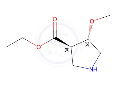 Chemical structure of Ethyl trans-4-methoxypyrrolidine-3-carboxylate